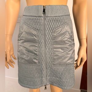 Moncler Light blue Quilted Zip-Front Mini Skirt